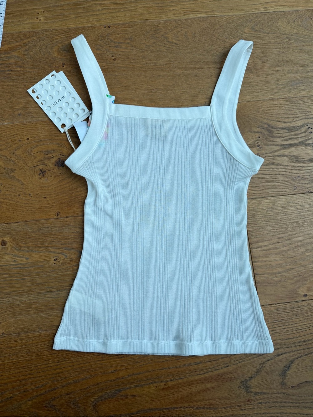 KHAITE Ivory Ribbed Square-Neck Tank - Picture 9 of 10
